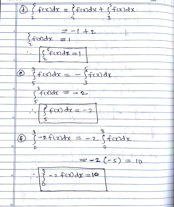 Date: @ fccdx = {fondct s fonda - 3-+2 Sfondx = 11 no طام - -ffc dx = -2 fo) dx = -2 dx = -2 S foodx 5-26-5) = 10 owl -2 fQod