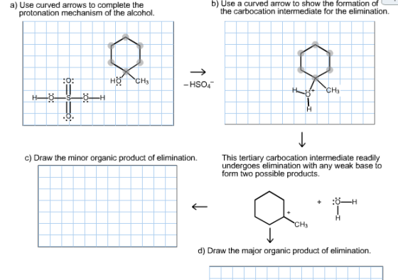 For the following dehydration, use curved arrows t