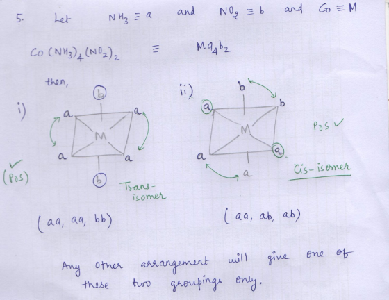 Co M and and N0,b 5. Let EHN Ma2 Co (NM)4(N)2 1 then, a a Pas a a a a Cis-is emer Trans- isomer (aa, ab, ab) (aa, aa, bb) eme