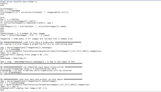 disp( Error Invalid Test Folder return end Train!mages= ; for i-1:numImage TrainImagesi,1strcat (strTrainPath, mageLabel1