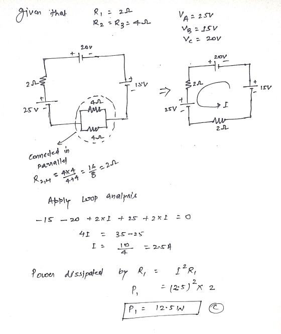 Ri 22 given that R2 = Rg=402 VA-250 V3 = 15V Vec 201 20v 20V + 2125 15V San -> 4h f I 250 Aur 25V 22 Connected in Parallel 4X