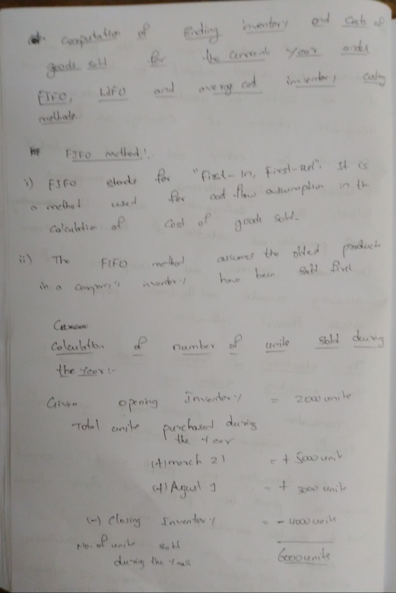 cap Curretation gode sold Tro, wro of for and sending hentory and costs of the current your ander even cont inventory costing