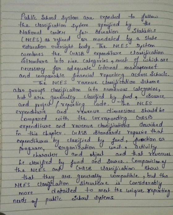 Public Schonl System are expeckdto follos. the the clasification sydem sprified by &ducation Stalitics Stale Nalional Conler