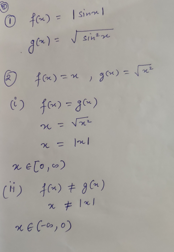 © fw) - I sinsel g(x) = √ sinere 1262 © f(a) = x, go) = vez i f(x) = g(n) x=52² x = lal x Eło, as) (H) f(x) & g(n) a lal x €