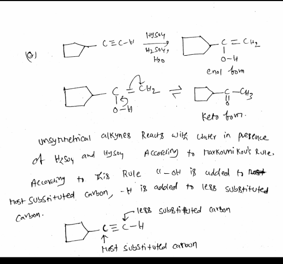 CEC てみっニう Ho o-H enol bom с keto ton Unsynhencul alkynes Reautswik ar in pesence A Ccaeiny to rarkoni Kovt Rules and Rule Acc