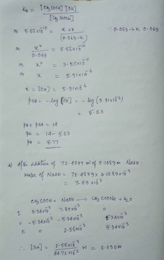 oy 5.57 x1010 O.663-he 0.063 (x-690.8 5.56x100 0.063 -0 3 50X10 5.91x10 K1OH-5. 91m6 log (5.91x165) 5.2.3 PHt pOH = 14 PH 14-