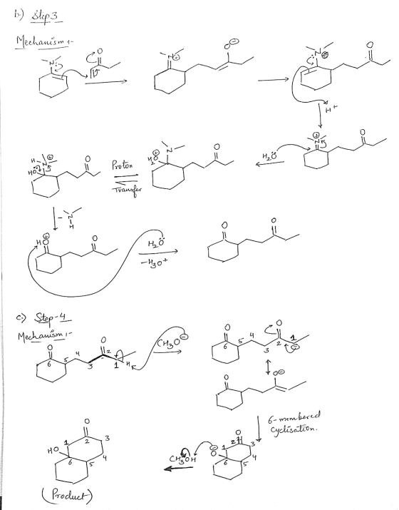 b) p3 Mechanism t- ہ * Traus ست کا ست 30+ c) Step-4 Mechanismi ) ا ري لا و ا الا جن پ l 6-membered I Cyclisation. اہم F 3 OF