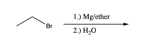1.) Mg/ether Br 2.) H20