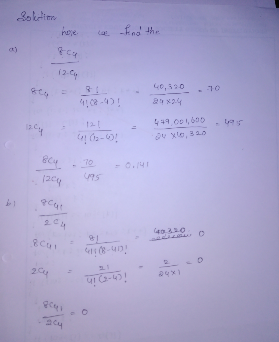 hoe· ue-find the a) 2 C 40,320 艮4x24 SCU 구。 41(8-9)| 49,00 1,b00 1 2. 4C-! 그은 0.141 12 C 8c b) 8 C 2 C 8 I1(8-41 2c 21