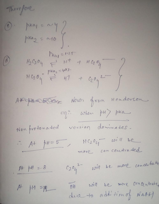 Therefore 6. pray = my 2 10 Pkay = 1.25 H₂ COy - Ht + HCO, -pka, 487 Heront + og 2-3 Ampiaana Nows from Henderson eqr. When p