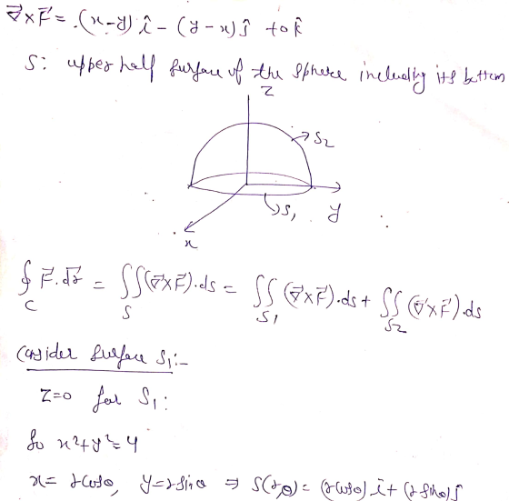 7x7=(-) - (4 – u) ſ tok Si upper half furface of the Sphere including its bettem Sz 다 ys, oc X & F. do SSCxF).alse SS EXF).ds