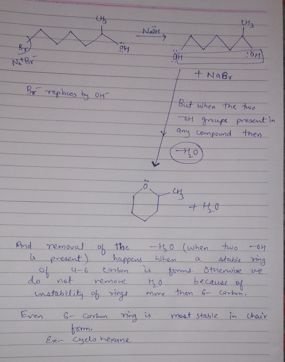 Naah OH 6H Not Br I + NaBr Bor replaces by Oh But when the two of any compound then + H o And removal of the Ho (when two won
