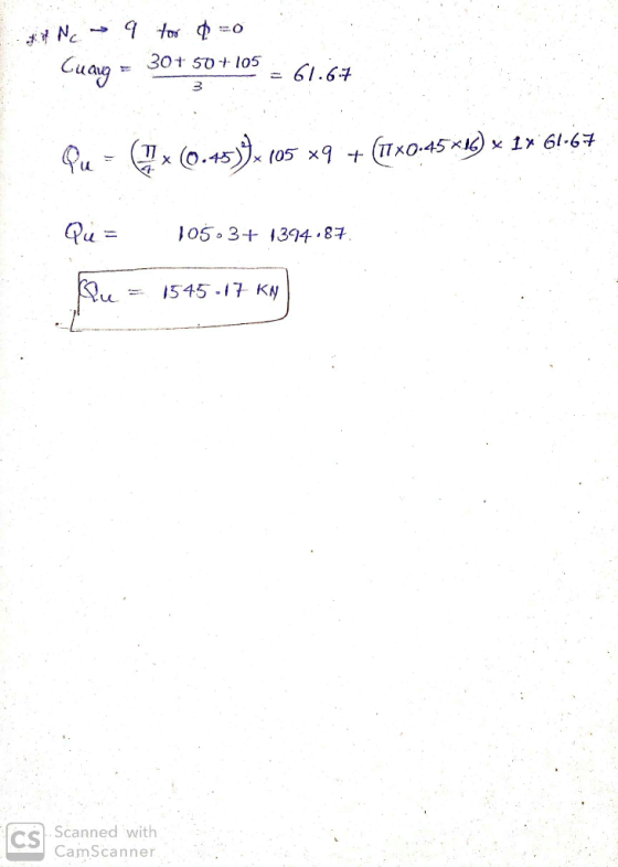 a Nc 9 for o=0 Cuang = 30+ 50+ 105 = 61.67 Pu - (x 0.15))x 105 x9 + (17X0.45*16) * 1*6167 Que = 105.3+ 1394887 Shu = 1545.17