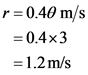 r=0.40 m/s
= 0.4x3
= 1.2 m/s