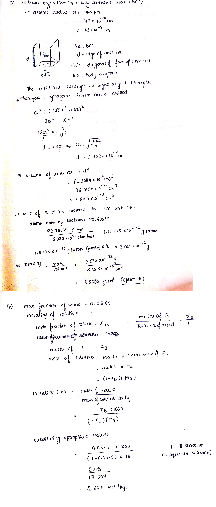 3) Ni Croitos into boy centred Cubic Bec) namic madiw = 31: 147 pm 143 10 cm : 1.43x10cm Fan CC cl-eetge of unit eu du diagon