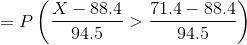 = P X - 88.4 94.5 71.4 - 88.4 94.5