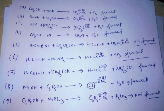 1 (C) CH₂ OH twah - NaOH + CH₃ oth KOH + (CH) (OH CH OH + HII Choda the favoured choda + the favoured (CH) COR + H2O favoured
