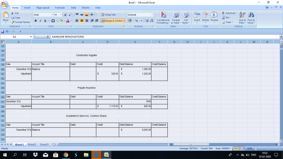Book1 - Microsoft Excel - X Home Insert Page Layout Formulas Data Review View Cut Copy Arial - General 1 1 - Wrap Text 3 Merg