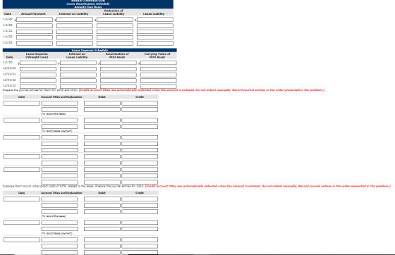 ARIN CORP Lease Amortization Schedule Annuity-Due Basis Reduction of Annual Payment Interest on Liability Lease Liability Lea