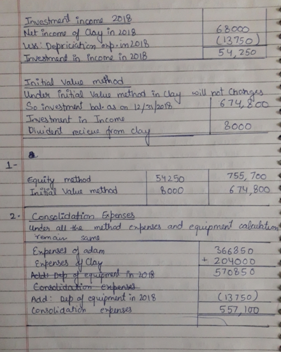 Investment income 2018 Net income of day in 2018 wex: Depricchico exp.in 2018 Investment in income in 2018 68000 (13750) 54,2