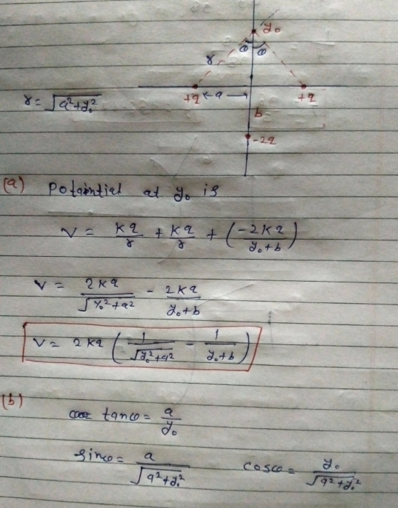 r 72 aztan -22 (a) Potointiah at yo is ve K2 + ķ2 + (-3*2) ka 2 ka 72 742 Jotb ~ 2 kq 402 con tanco= Sino- a CASCO 92 +2²