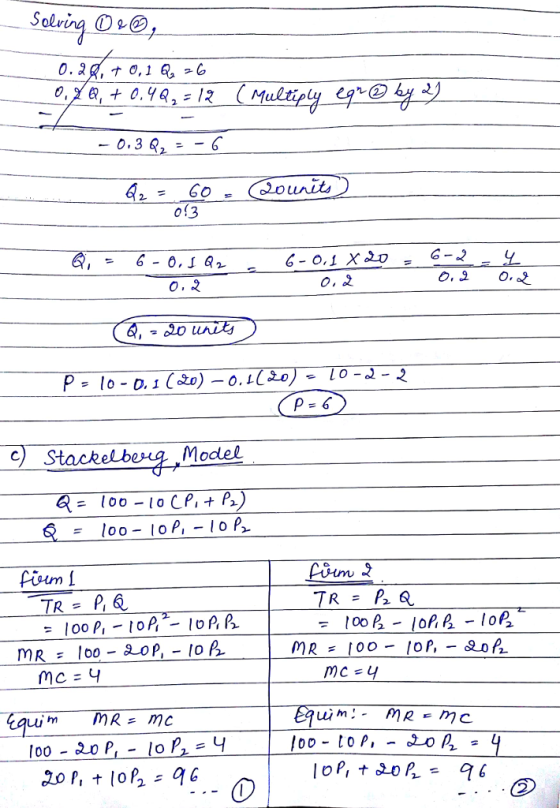 Solv 6- 0,1 Xv . G- c) Stackelb Model mc = 0 2