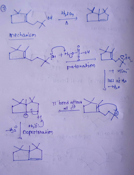 mechanism ar the 20 protonation + 4sou Horo tho I bond attack H Deprotonation lo fody