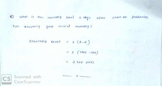 level 3 cys 3 the joventfry Preductier what Stait oF after initia Yun inventery assuming gero (P-d Inventory level 3 (1000 -