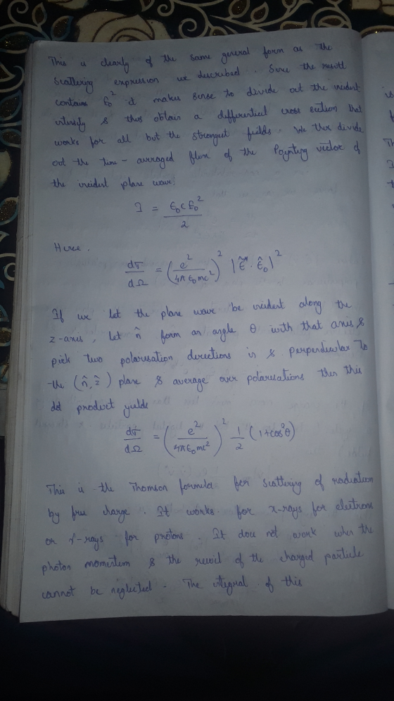 This u of the same general form as the Scattering expression we described . Some the result contains 6² it makes Bence to div