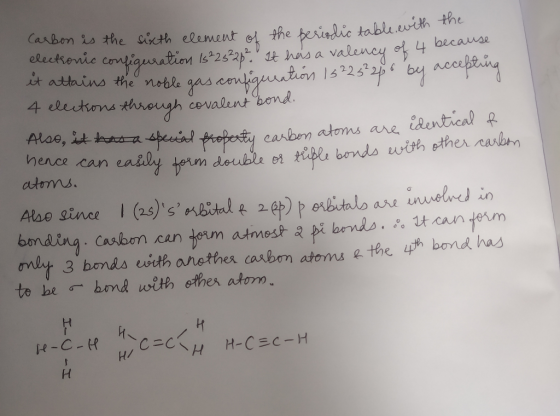 Carbon is the icth element ot the beriedic tablewih the Comriguratios 252a it attains the noble gas ceniguutn 1s242p 4 elect