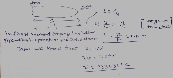 open lose - Belos a Lady k 2 - Change cm / L to meter infirest resonant frequeny ina hollow 1 pipe which is open at one and c