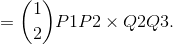 = (2) P1P2 x Q2Q3.