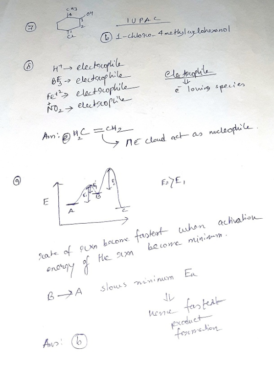 M3 14 04 IUPAC 61-chloro-4 methylaxlohexanol electrophile Ht B fet² No2 electocophile electrophile electriophile electrophile