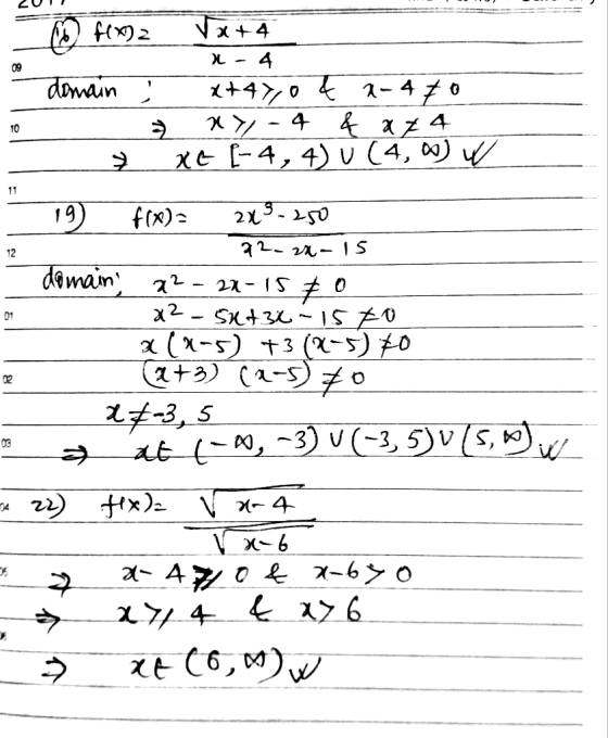 Vx+4 4 09 dmaun 1-47 4 4 x 4,4) v (4, ) +4 10 11 19) f(x) 2X 12 deman x2 SKt3~ ISZO (x-5) t3 (x-s) F0 01 02 -3, 5 at ,3) V(-3