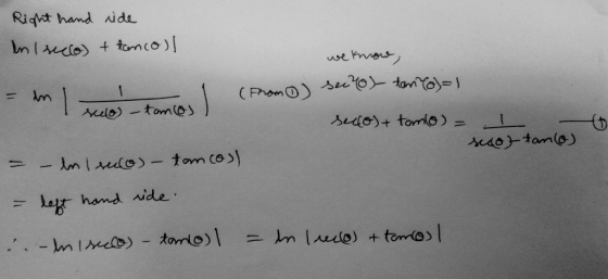 Right hand ride In seco) + tanco) we know, ) (From secto) = in tan(o)=1 suo tances I (From sculo - tomos secco) + tomo) - I s