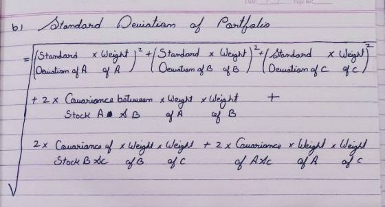 Date: Page no: b) Standand euiatam of Panthale 2 weyhttondand Oeualiam of C Stamdand x deght Oeiation af A A +/Stamdand x Oew