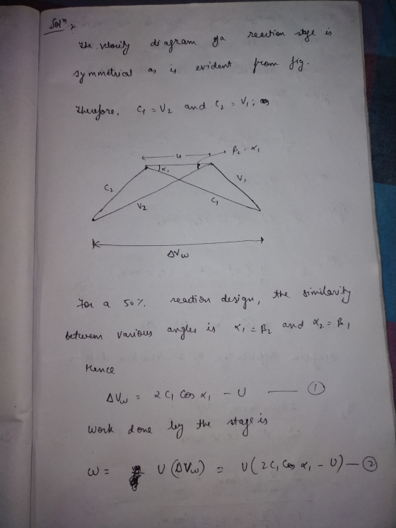 Solr reaction stage is The relocity diagram ga evident is ay from Jig symmetrical Therefore, 4 z U₂ and C= V,;a B = 4, svw th