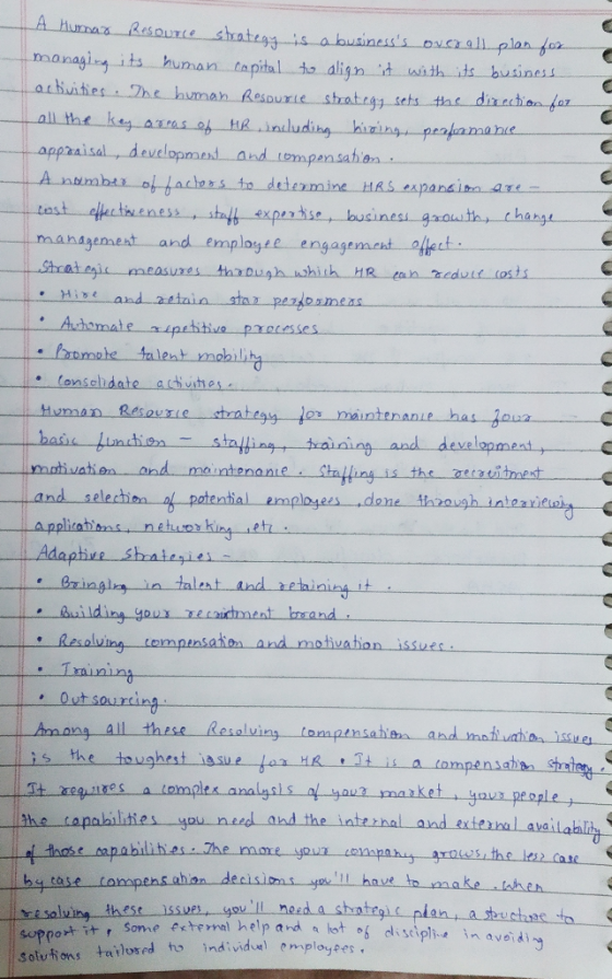 A Hurnas ResUT managig shategsa businesssoNCal plan for ts human tapital to align t with ts business arhivities The human Re