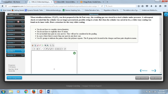 When tetrafluoroethylene, CF2CF2, was first prepar