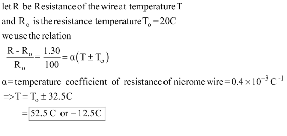 let R be Resistance of the wireat temperature T and Ro is the resistance temperature To 20C we use the relation R-R 30 a-temp