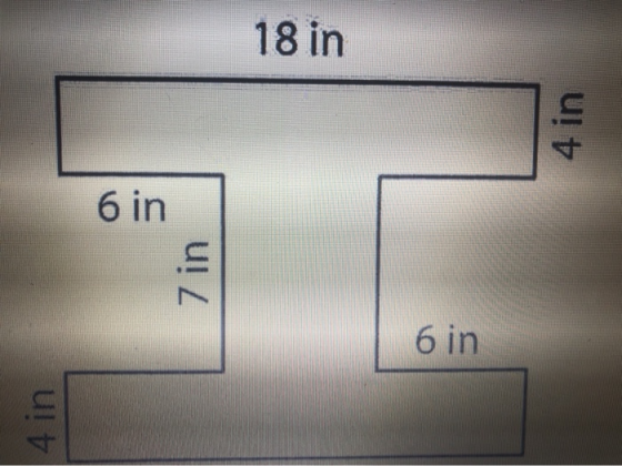 18 in 4 in 6 in 7 in 6 in 4 in
