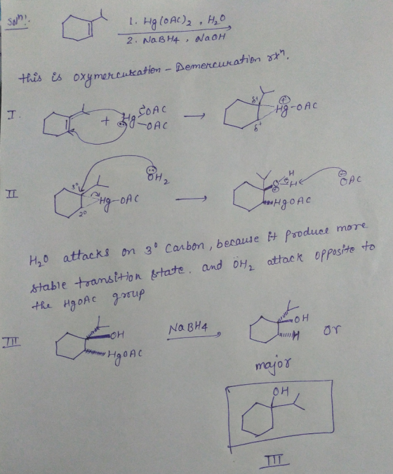 1. Hg (OAC), «H₂O 2. NaBH4 , NaOH this is oxymercutation - Demercuration sth. OAC AC I Dag OAC - JigoAC H₂0 attacks on 30 car