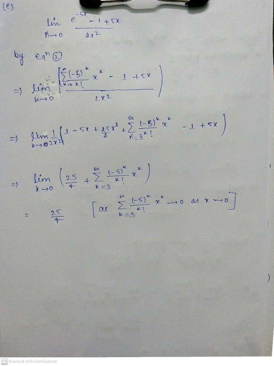 (ej e -!+5X lin ko 2x2 by k (-5) 120 kl x 1 +50 = lin koo 2x2 K x E1-5) - 1 +5k + व lim 11 - 5x + 250 Ky 02x24 K-3k! ㅋ Ms (-5