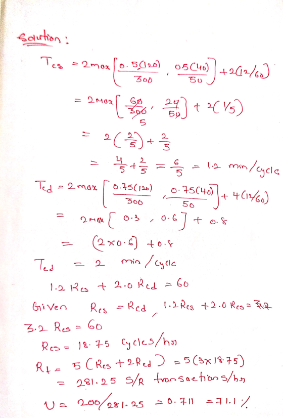 Solution Tag = 2mox[0.5 (120) 3oo 05C40) +202760) 50 2 Max 1 29 54. 5 1.2 min in/cycle + ?(75) = 2(22) + 2 / 2 4/5 + 2/5 = 8/