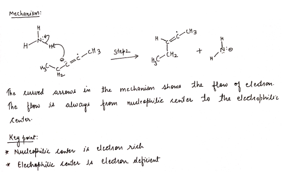 Mechanism: Hi-CH3 I- H-Nis ..CH 3 Step2 . + No -CH₂ =(-CH3 Hz arrows in is always The curred The flow center. the mechanism s