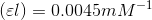 (el) = 0.0045mM-1