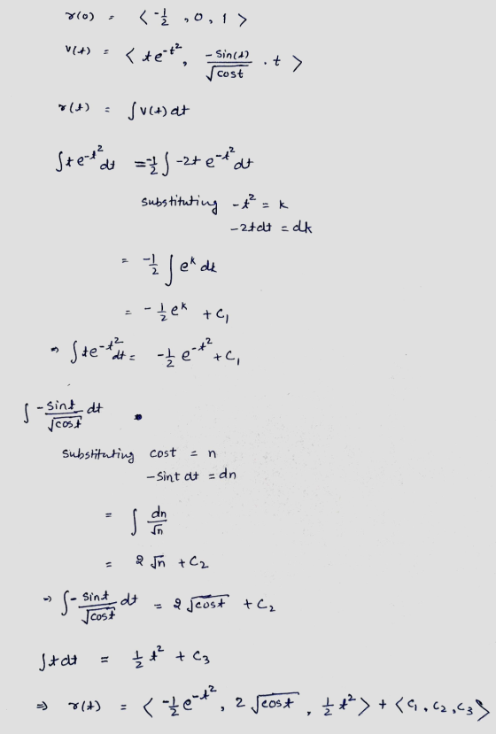 plo). < -Ź ,0,1> VEH) = {te**, - since it > cost olt) - Svet) at Stereo do = 3 - 2t e te at substituting -+²=k - zadt = dk **