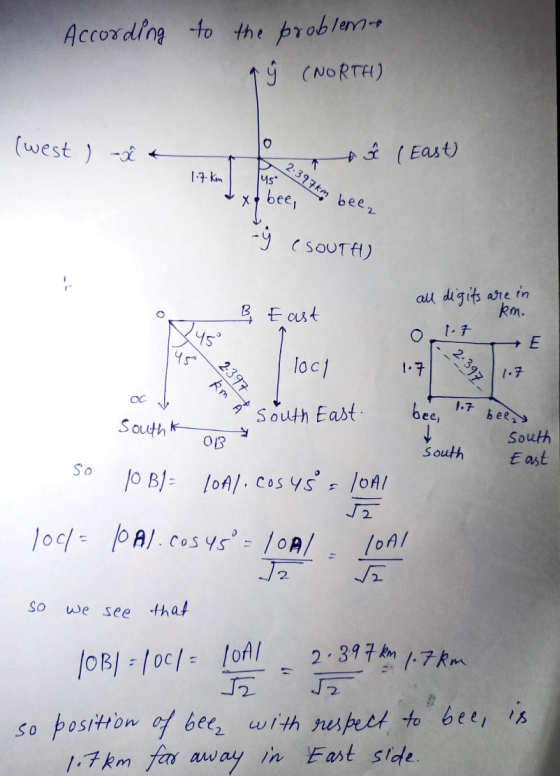 According to the probleme & Ý (NORTH) (west , ^ * TA (East) 2.397km b 1.7 km Fuse Pepe a x bee, bee, - ý (SOUTH) all digits a