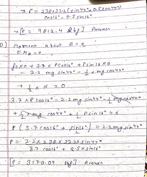 9 230 3 2-2 Сcin+4° о. Scos чҷо). со 51 “ - о: S sin 16° Ге ава. ч гър - Answer about a> о el moment X M = 0 fixo + 3.7 X PCO