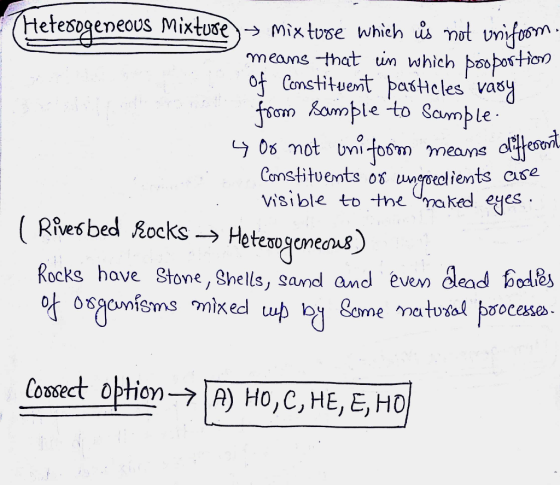 Heterogeneous Mixture – Mixture which is not unifoom. means that in which proportion Of Constituent particles vary from Samp